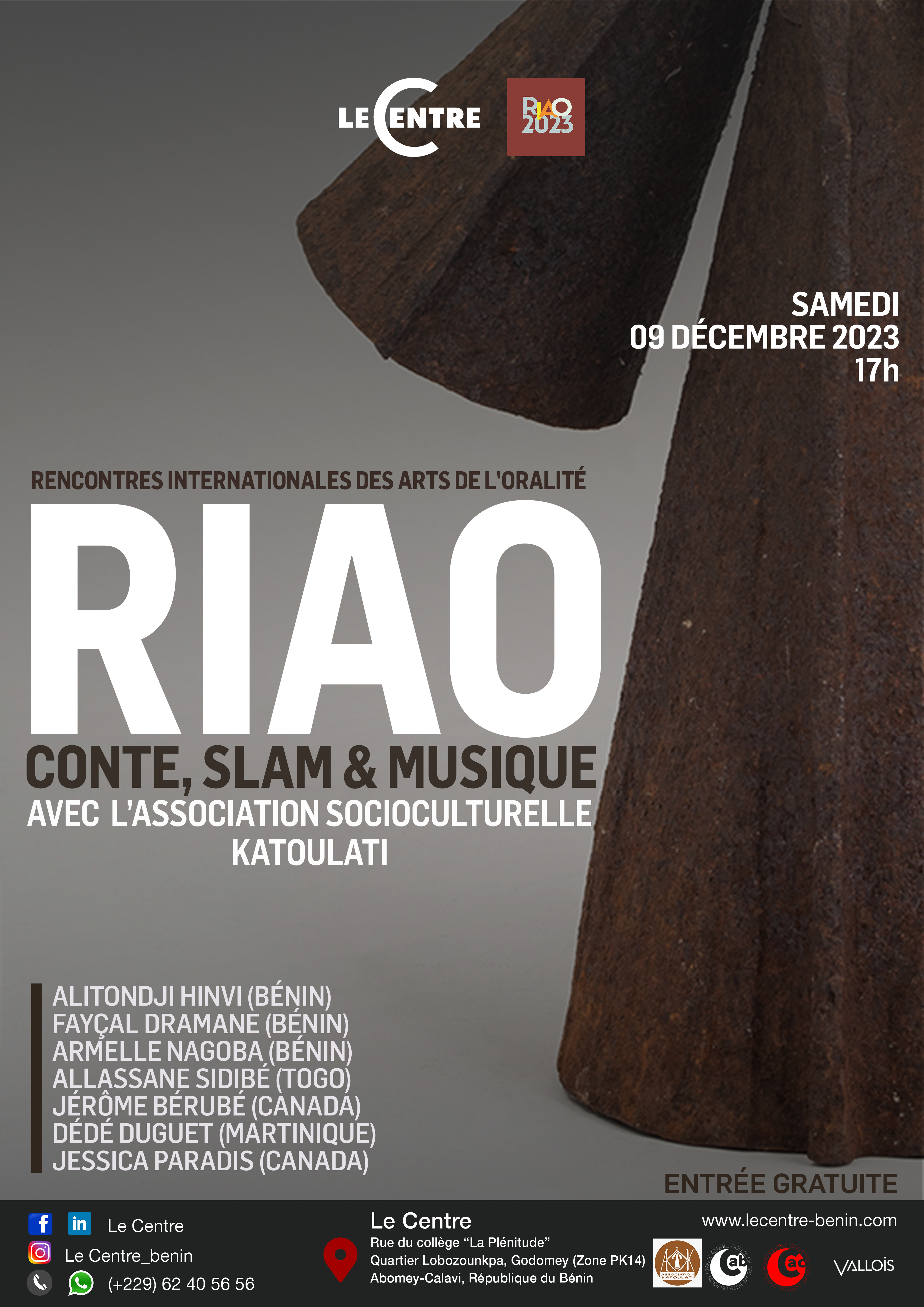 RIAO 2023 | Spectacle de conte, de slam & de musique